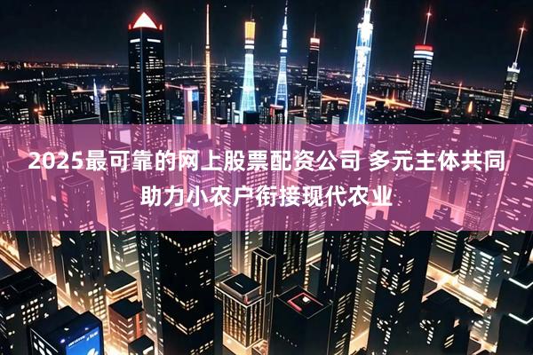 2025最可靠的网上股票配资公司 多元主体共同助力小农户衔接现代农业